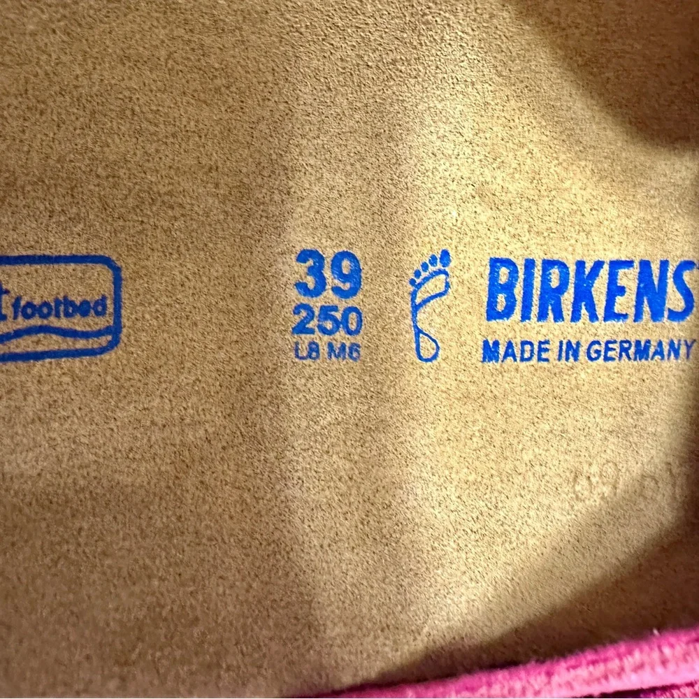 Birkenstock Boston Pink Suede Softbed Clogs - Picture 4 of 4